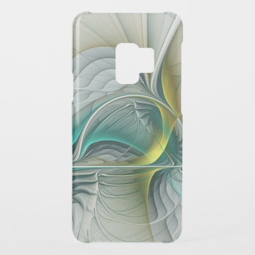 Hypnotic Abstract Golden Turquoise Teal Fractal Uncommon Samsung Galaxy S9 Case