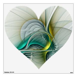 Hypnotic Abstract Golden Turquoise Teal Fractal Wall Decal