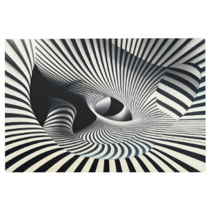 Hypnotic Black and White Optical Illusion Tunnel Metal Print
