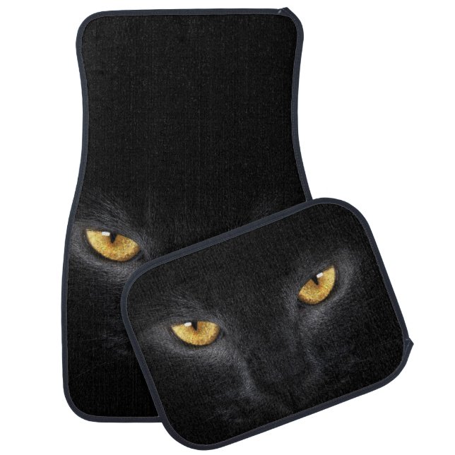 Hypnotic Black Cat Eyes Car Floor Mat (Set)