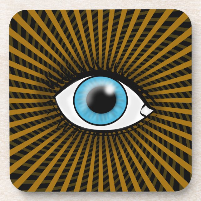 Hypnotic Blue Eye Beverage Coaster (Front)