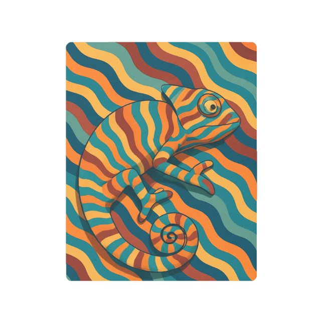 Hypnotic Chameleon Metal Print (Front)