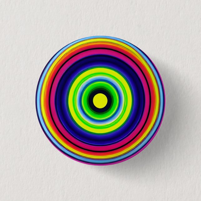 Hypnotic Circles 3 Cm Round Badge Button (Front)