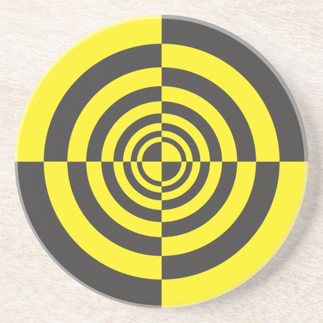Hypnotic circles sandstone coaster (Front)