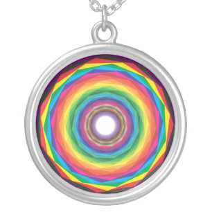 hypnotic color swatches silver plated necklace