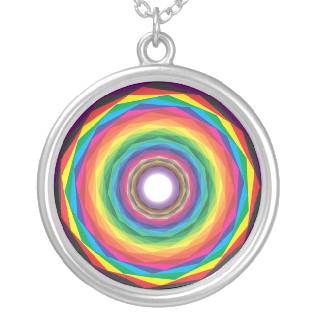 hypnotic color swatches silver plated necklace (Front)