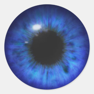 Hypnotic Deep Blue eyes Classic Round Sticker