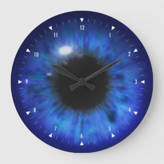 Hypnotic Deep Blue eyes Large Clock