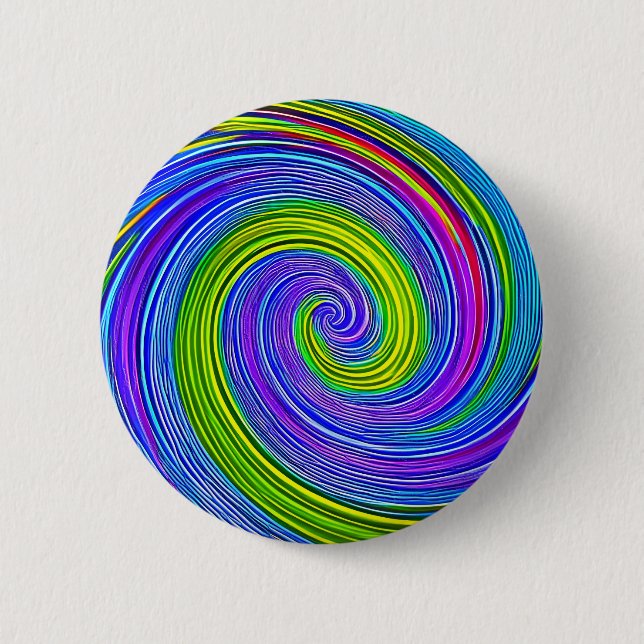 HYPNOTIC DISC Psychedelic Color Mesmerizing Spiral Button (Front)