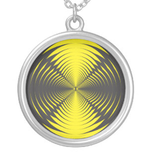 Hypnotic disk silver plated necklace