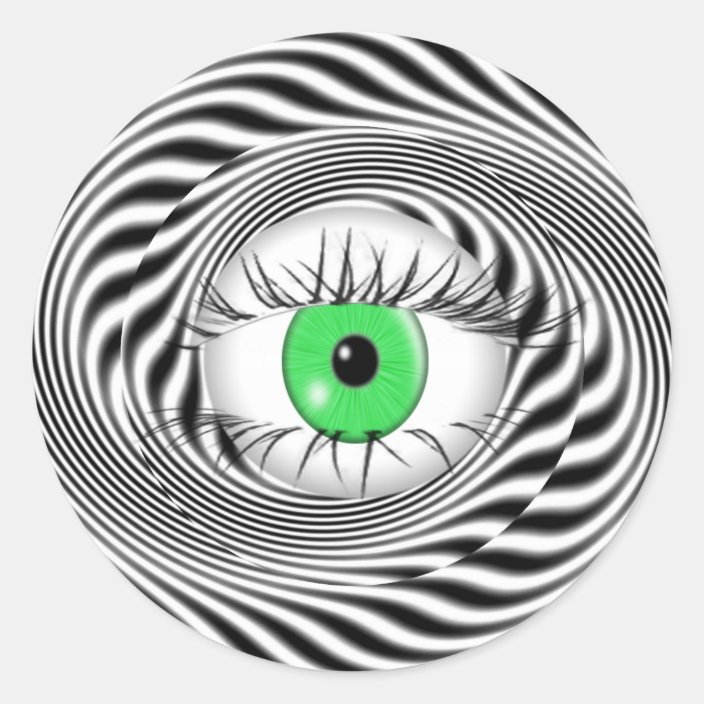 HYPNOTIC EYE HYPNOTIST CLASSIC ROUND STICKER
