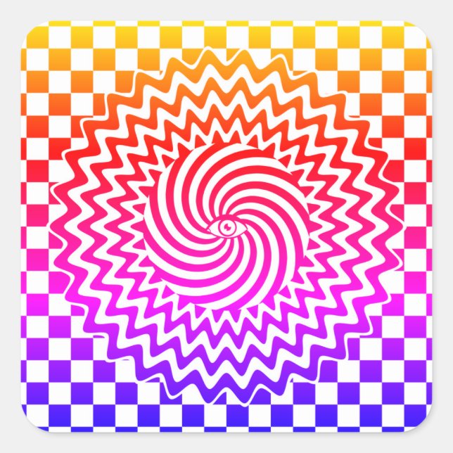 Hypnotic eye square sticker (Front)