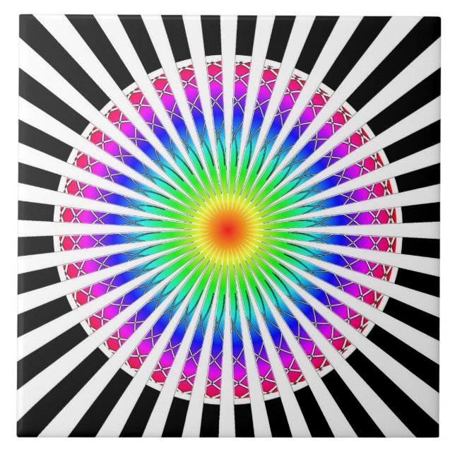 Hypnotic Flower Ceramic Tile (Front)