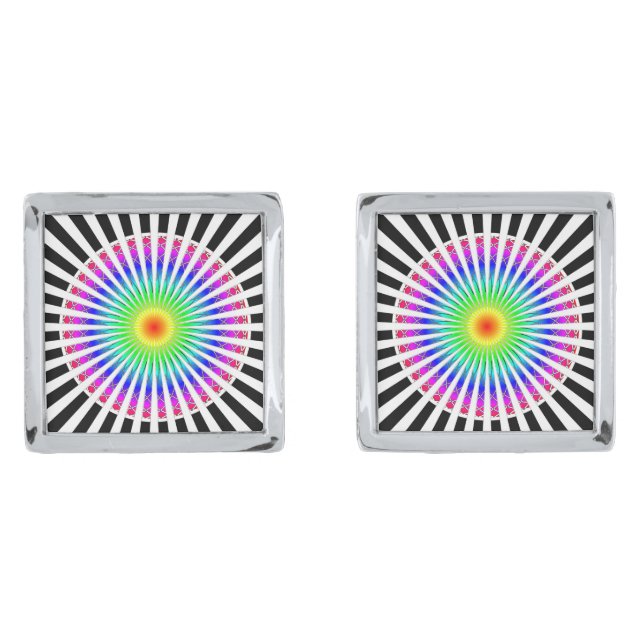 Hypnotic Flower Cufflinks (Front)