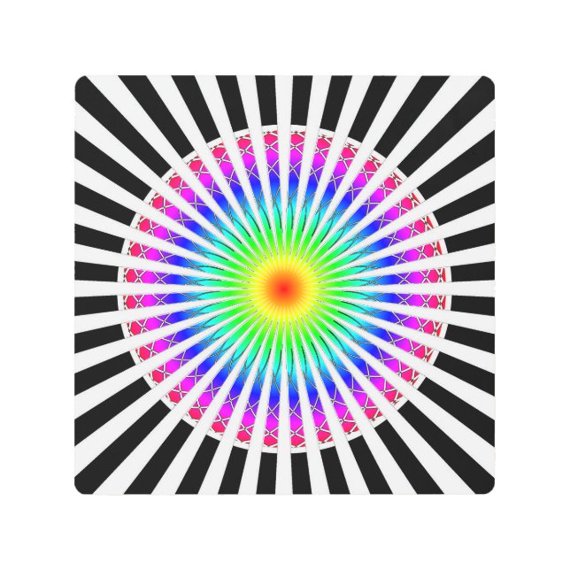 Hypnotic Flower Metal Wall Art (Front)