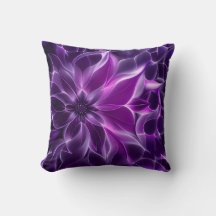 Hypnotic fractal deep purple flower 