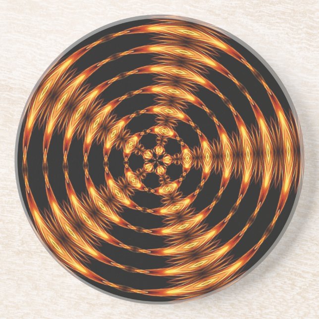 Hypnotic Gold Sandstone Coaster (Front)