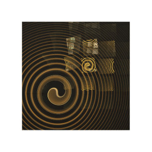 Hypnotic Golden Waves Modern Abstract Art