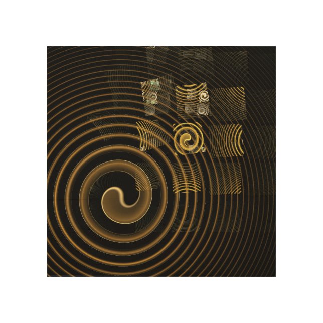 Hypnotic Golden Waves Modern Abstract Art (Front)