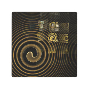 Hypnotic Golden Waves Modern Abstract Art