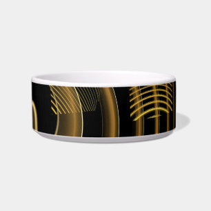 Hypnotic Golden Waves Modern Abstract Art Bowl