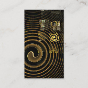Hypnotic Golden Waves Modern Abstract Art Business Card