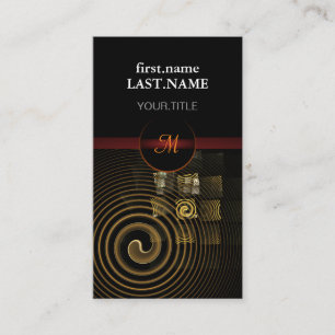 Hypnotic Golden Waves Modern Abstract Art Business Card