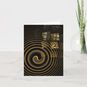 Hypnotic Golden Waves Modern Abstract Art Card
