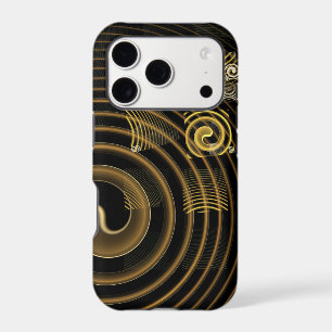 Hypnotic Golden Waves Modern Abstract Art iPhone 17 Pro Case