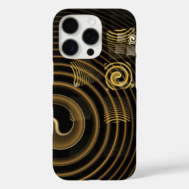 Hypnotic Golden Waves Modern Abstract Art Case-Mate iPhone Case (Back)
