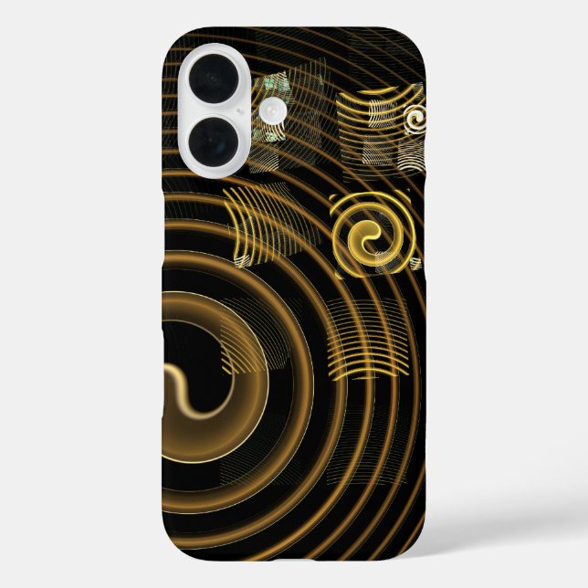 Hypnotic Golden Waves Modern Abstract Art Case-Mate iPhone Case (Back)