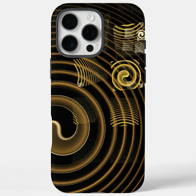 Hypnotic Golden Waves Modern Abstract Art Case-Mate iPhone Case (Back)