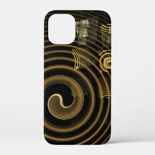 Hypnotic Golden Waves Modern Abstract Art iPhone 12 Mini Case