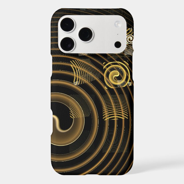 Hypnotic Golden Waves Modern Abstract Art Case-Mate iPhone Case (Back)