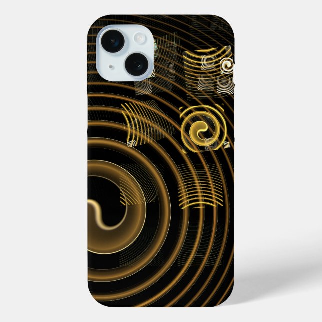 Hypnotic Golden Waves Modern Abstract Art Case-Mate iPhone Case (Back)
