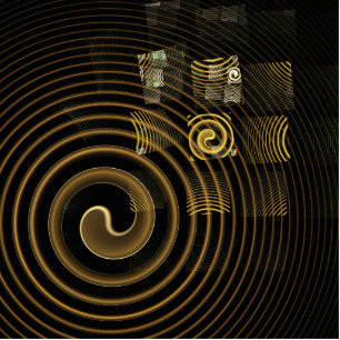 Hypnotic Golden Waves Modern Abstract Art Cutout