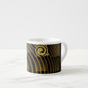 Hypnotic Golden Waves Modern Abstract Art Espresso Cup