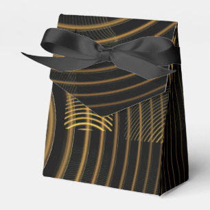Hypnotic Golden Waves Modern Abstract Art Favor Boxes