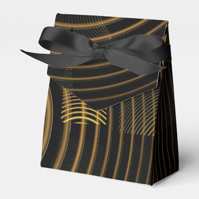 Hypnotic Golden Waves Modern Abstract Art Favor Boxes (Front Side)