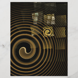 Hypnotic Golden Waves Modern Abstract Art Flyer