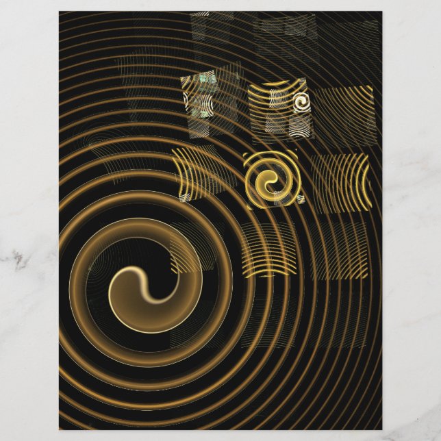 Hypnotic Golden Waves Modern Abstract Art Flyer (Front)