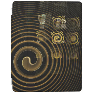 Hypnotic Golden Waves Modern Abstract Art iPad Smart Cover