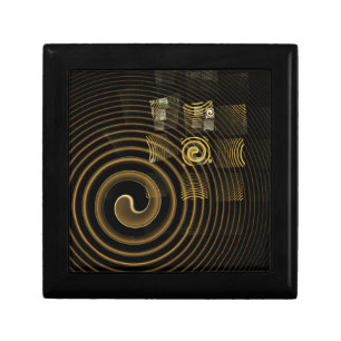 Hypnotic Golden Waves Modern Abstract Art Keepsake Box