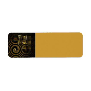 Hypnotic Golden Waves Modern Abstract Art Label