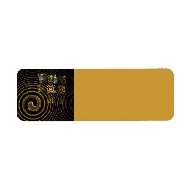 Hypnotic Golden Waves Modern Abstract Art Label (Front)