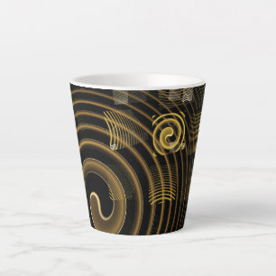 Hypnotic Golden Waves Modern Abstract Art Latte Mug