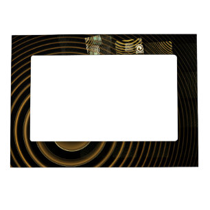 Hypnotic Golden Waves Modern Abstract Art Magnetic Frame