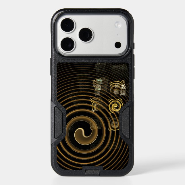 Hypnotic Golden Waves Modern Abstract Art Otterbox iPhone Case (Back)