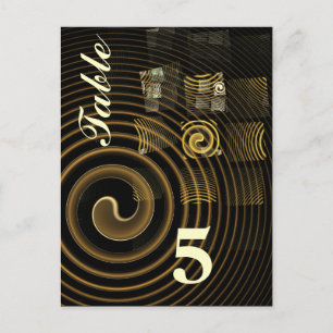 Hypnotic Golden Waves Modern Abstract Art Postcard