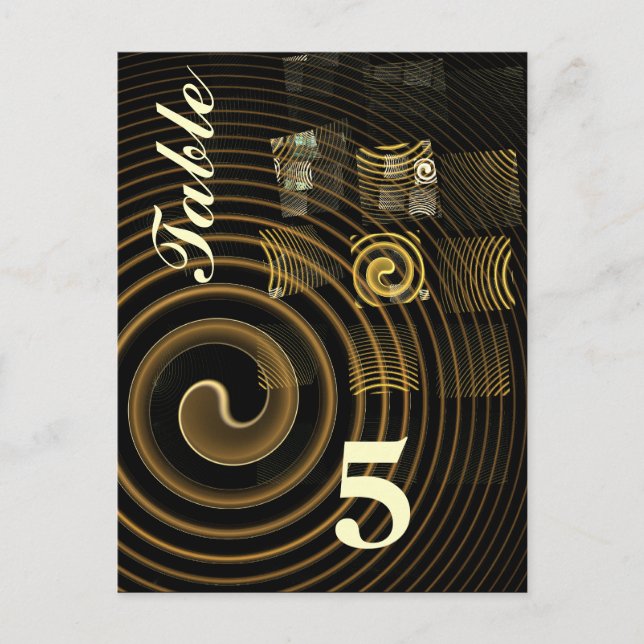 Hypnotic Golden Waves Modern Abstract Art Postcard (Front)
